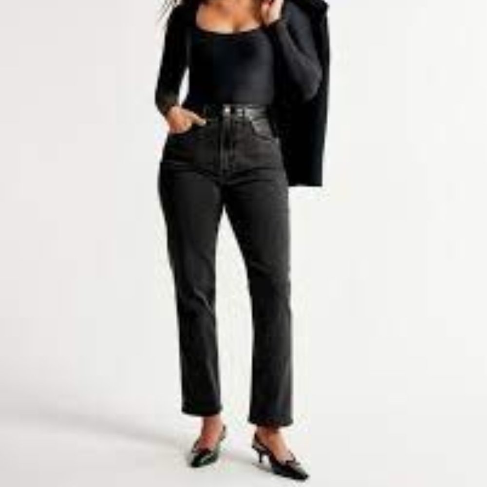 Abercrombie & Fitch The Ankle Straight Ultra High Rise Curve Love Jeans 10 Long